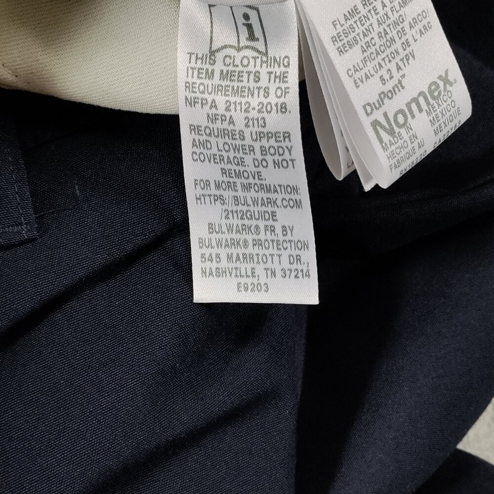 Bulwark FR DuPont Nomex Kevlar IIIA Work Pants Mens 36x32 Navy Blue NFPA 2112 - Picture 6 of 13